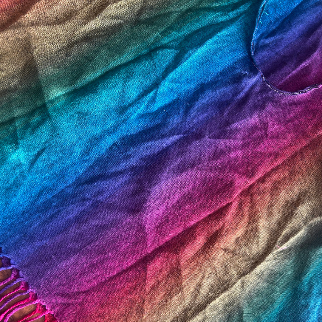 Handmade Rainbow Pashmina Crop Top | Fringe Festival Tank