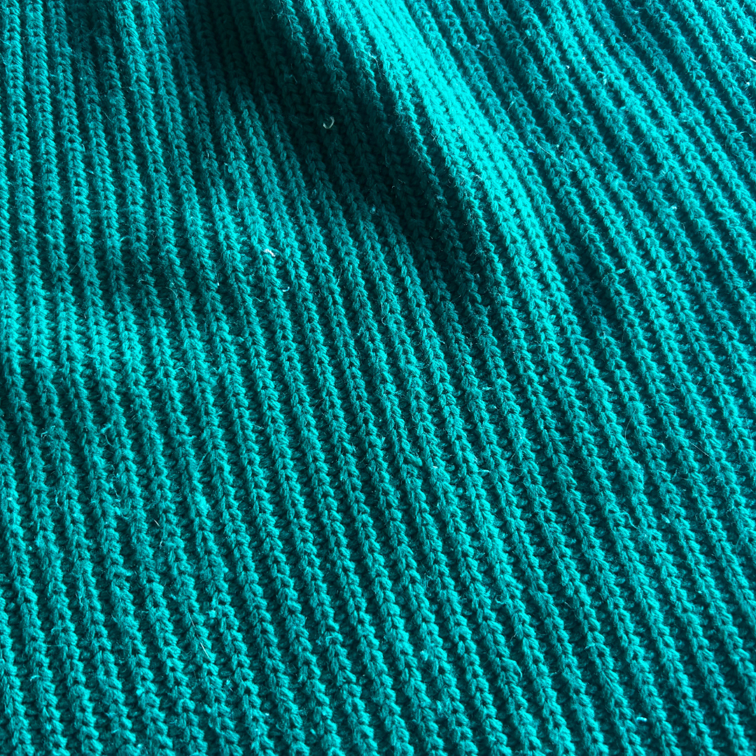 Upcycled Knit Mini Skirt – Teal Ribbed Sweater Rework | One-of-a-Kind | Handmade in Arizona ♻️ Cosy, Cool + Completely Unique – Only 1 Available