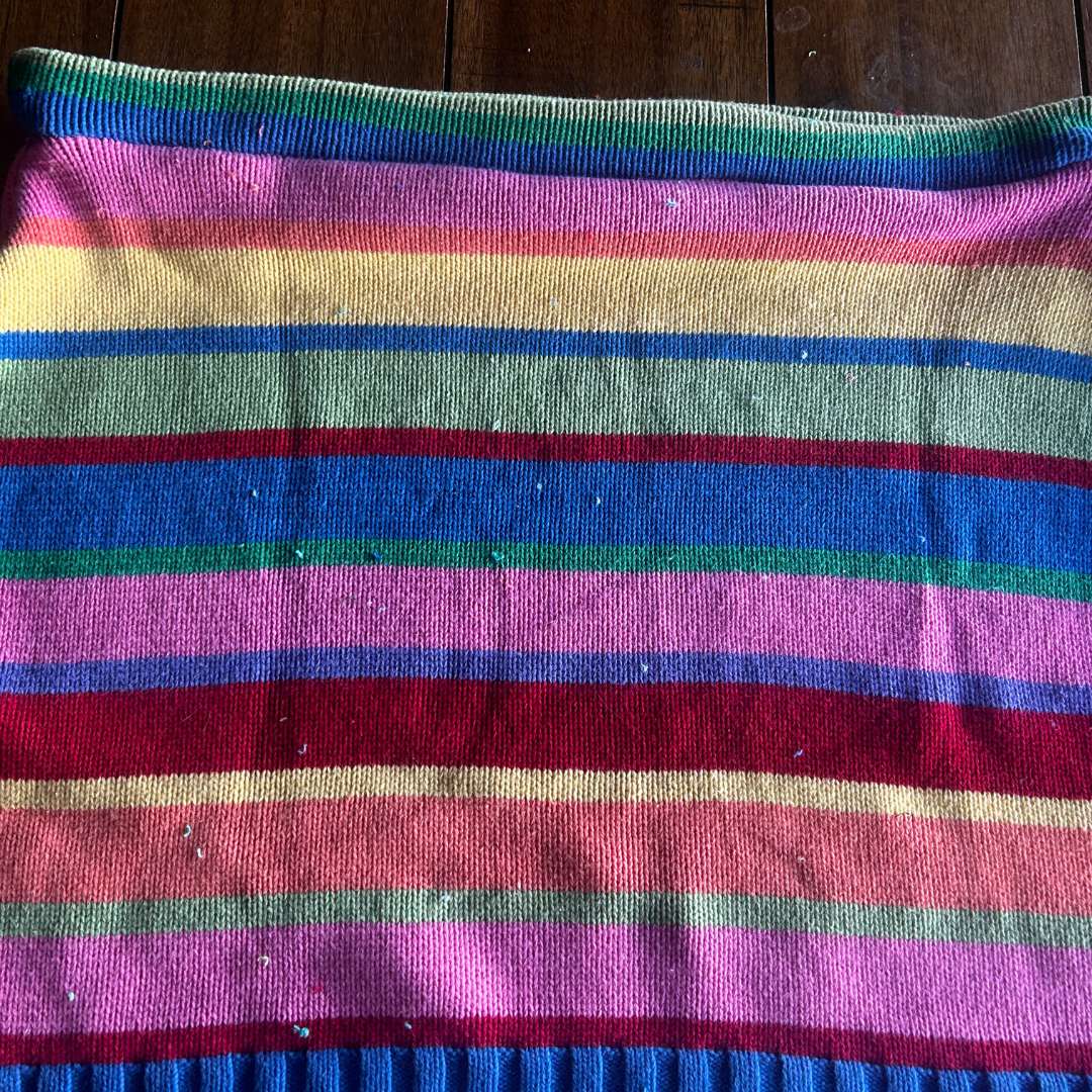 Reworked Striped Sweater Set – Upcycled Knit Bikini Top + Mini Skirt | One-of-a-Kind | Handmade in Arizona