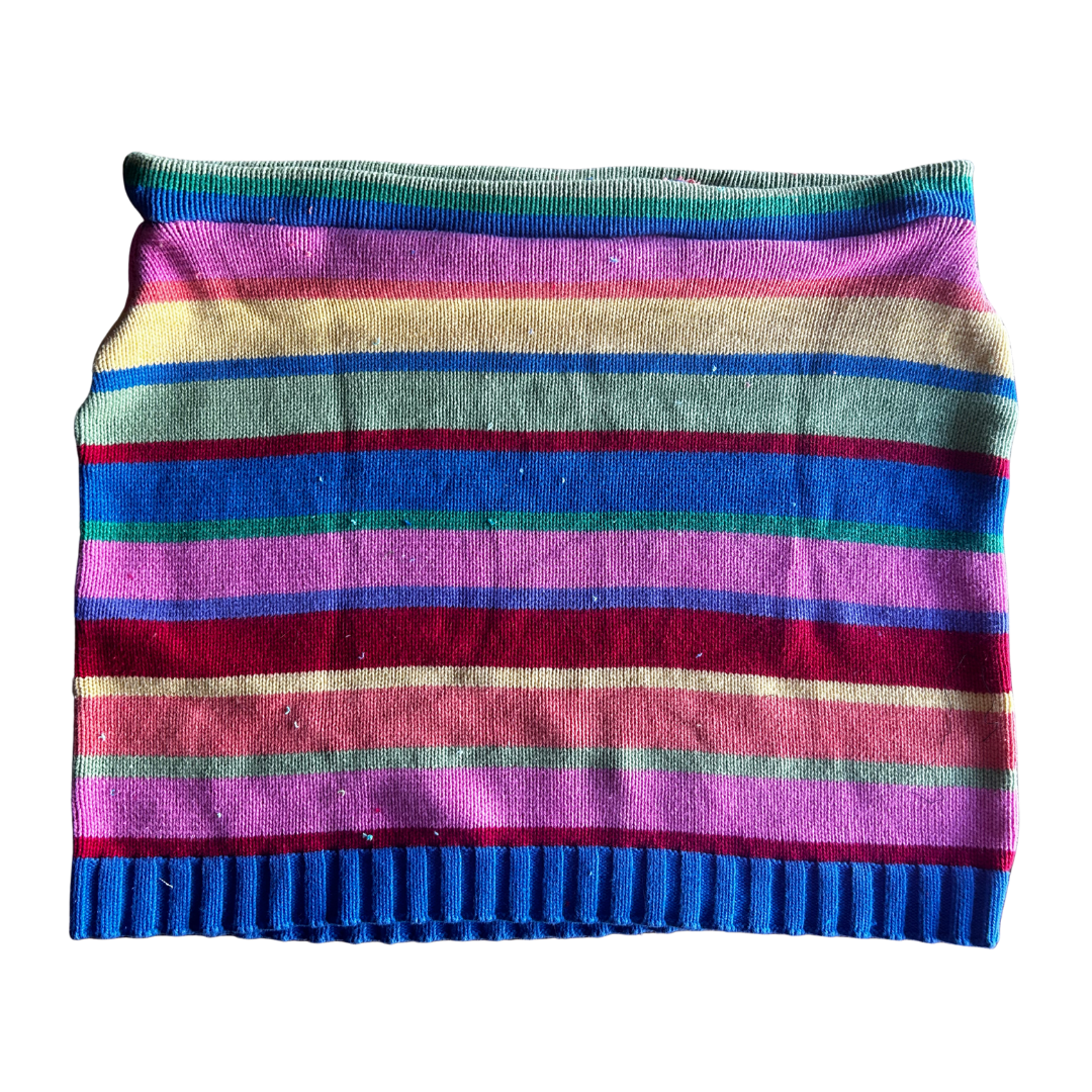 Reworked Striped Sweater Set – Upcycled Knit Bikini Top + Mini Skirt | One-of-a-Kind | Handmade in Arizona