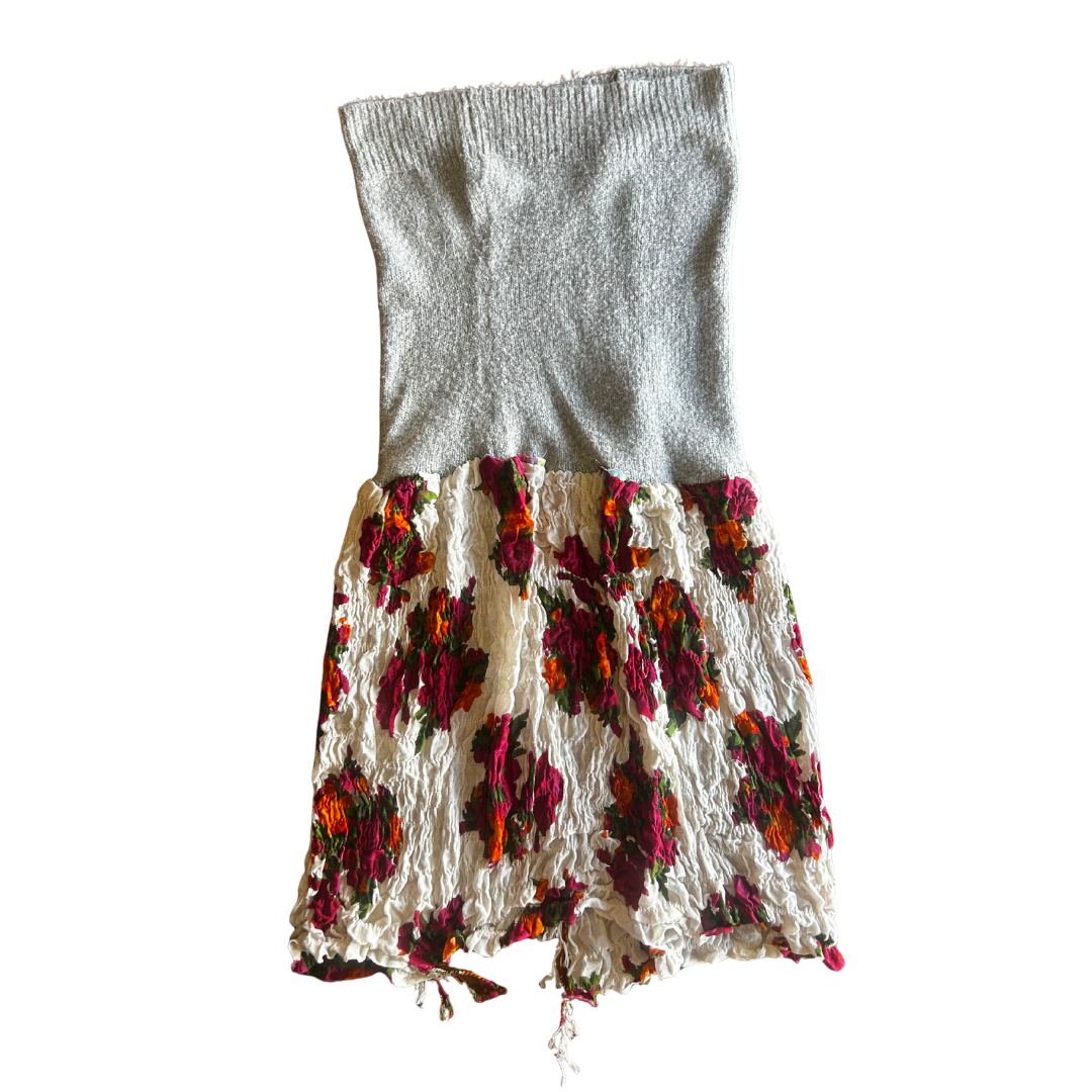 π Reworked Knit + Scarf Skirt β Upcycled Sweater Bottom & Textured Fringe Fabric | One-of-a-Kind | Handmade in Arizona