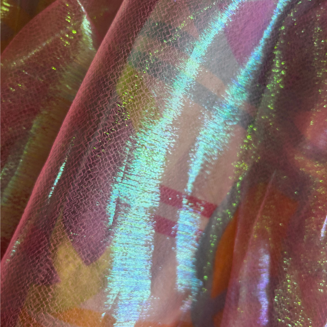 π Funky Iridescent Patchwork Dress β Reworked Pink Blazer + Upcycled Fabrics | One-of-a-Kind | Handmade in Arizona