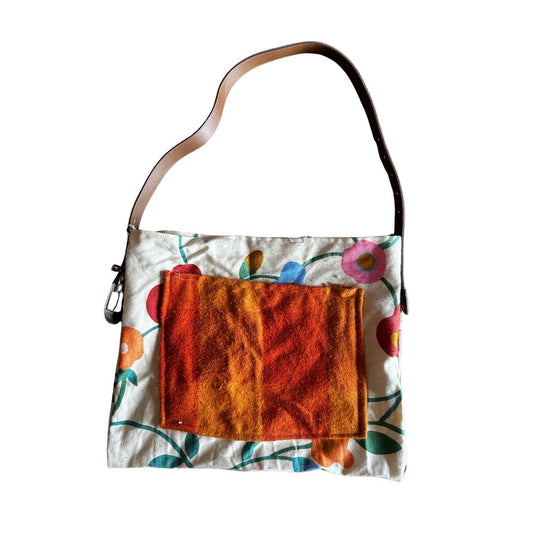 Upcycled Floral Shoulder Bag β Funky Retro Style | Handmade in Arizona | One-of-a-Kind