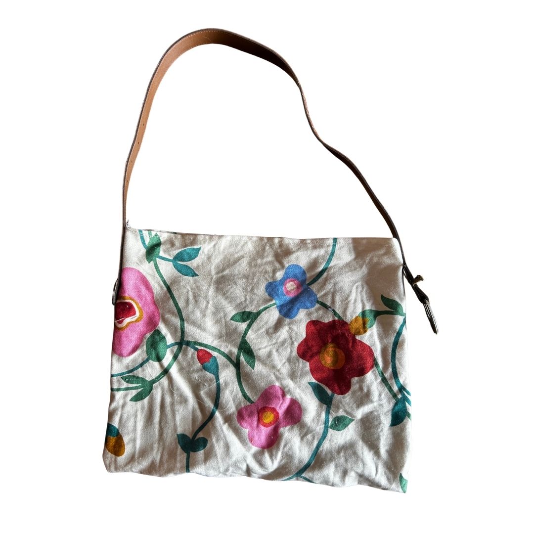 Upcycled Floral Shoulder Bag – Funky Retro Style | Handmade in Arizona | One-of-a-Kind