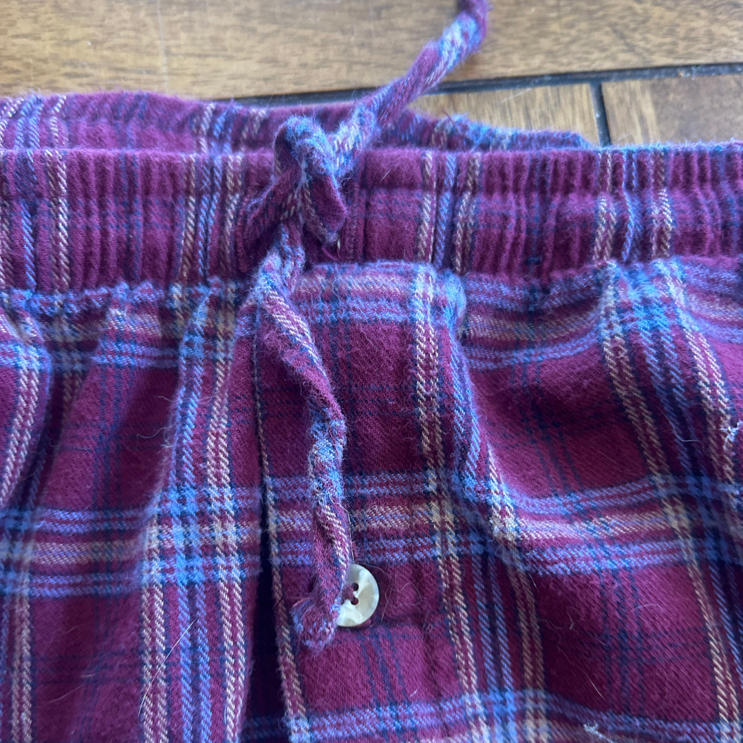 Handmade Plaid Ruffle Skirt | Upcycled Pajama Pants