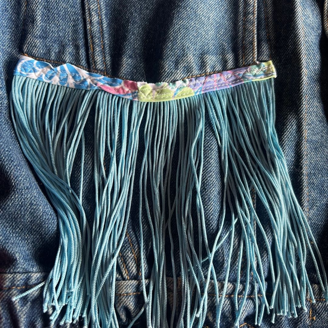 Reworked Denim Fringe Jacket – Funky Western Cowgirl | One-of-a-Kind | Handmade in Arizona