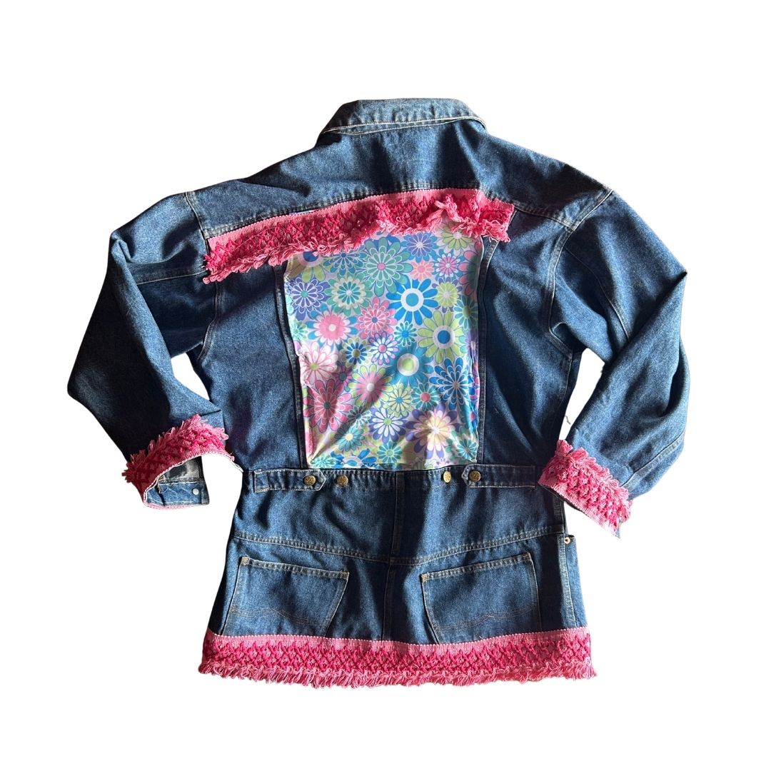 Reworked Denim Fringe Jacket – Funky Western Cowgirl | One-of-a-Kind | Handmade in Arizona