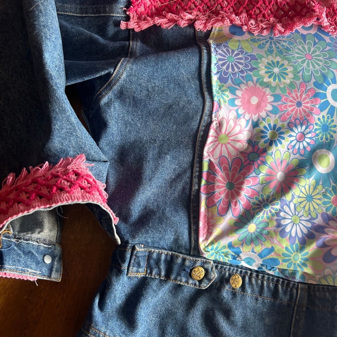 Reworked Denim Fringe Jacket – Funky Western Cowgirl | One-of-a-Kind | Handmade in Arizona