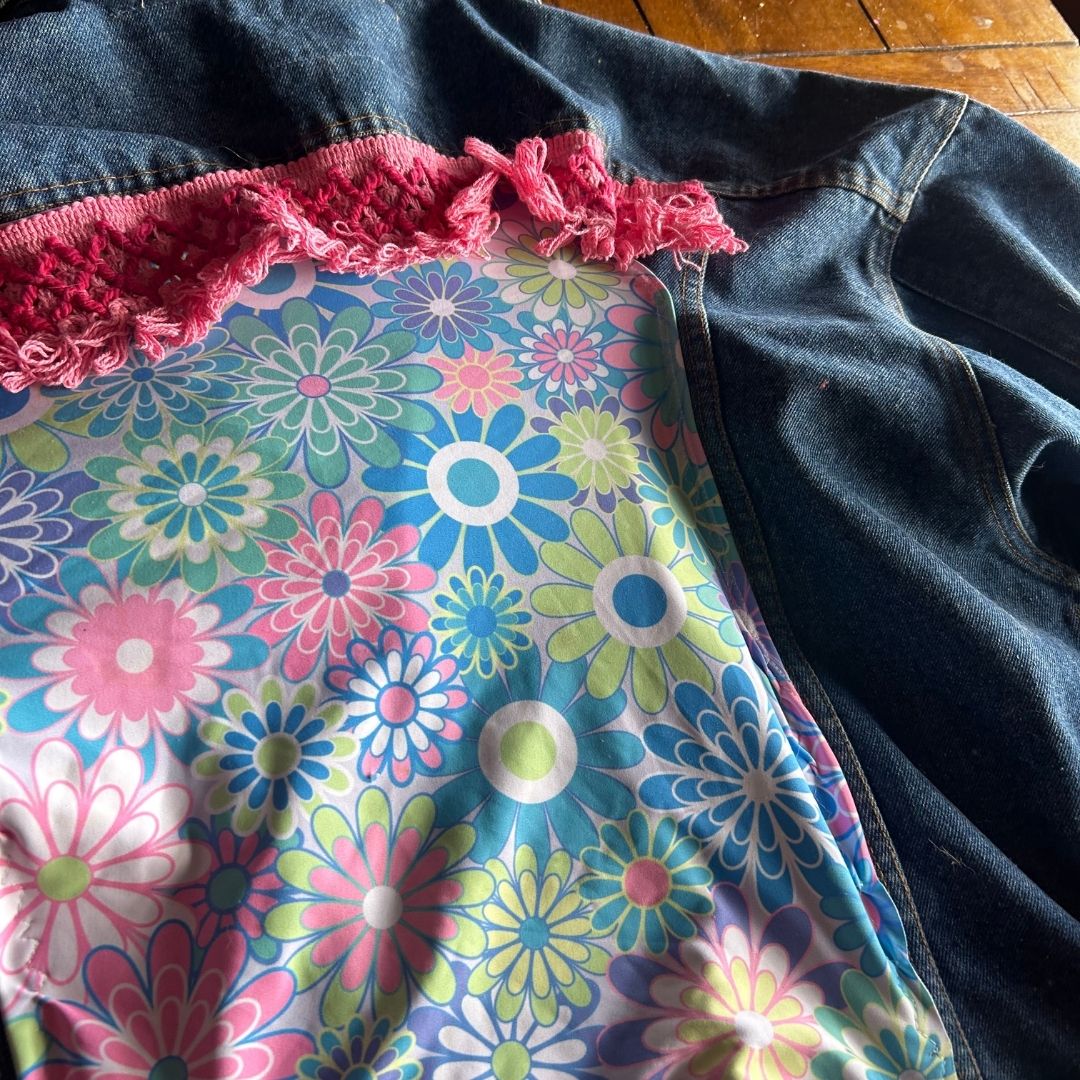 Reworked Denim Fringe Jacket – Funky Western Cowgirl | One-of-a-Kind | Handmade in Arizona
