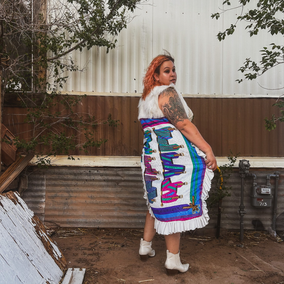Reworked Fringe Duster – Funky Western Glam | One-of-a-Kind | Handmade in Arizona ♻️ Sustainably Reworked – Only One Available