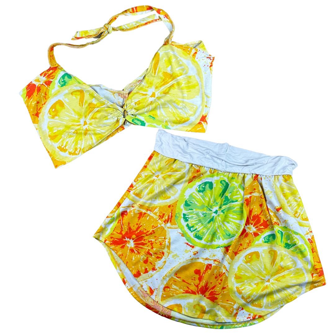 Citrus Two - Piece Set – Handmade & Upcycled - The Modern Alien