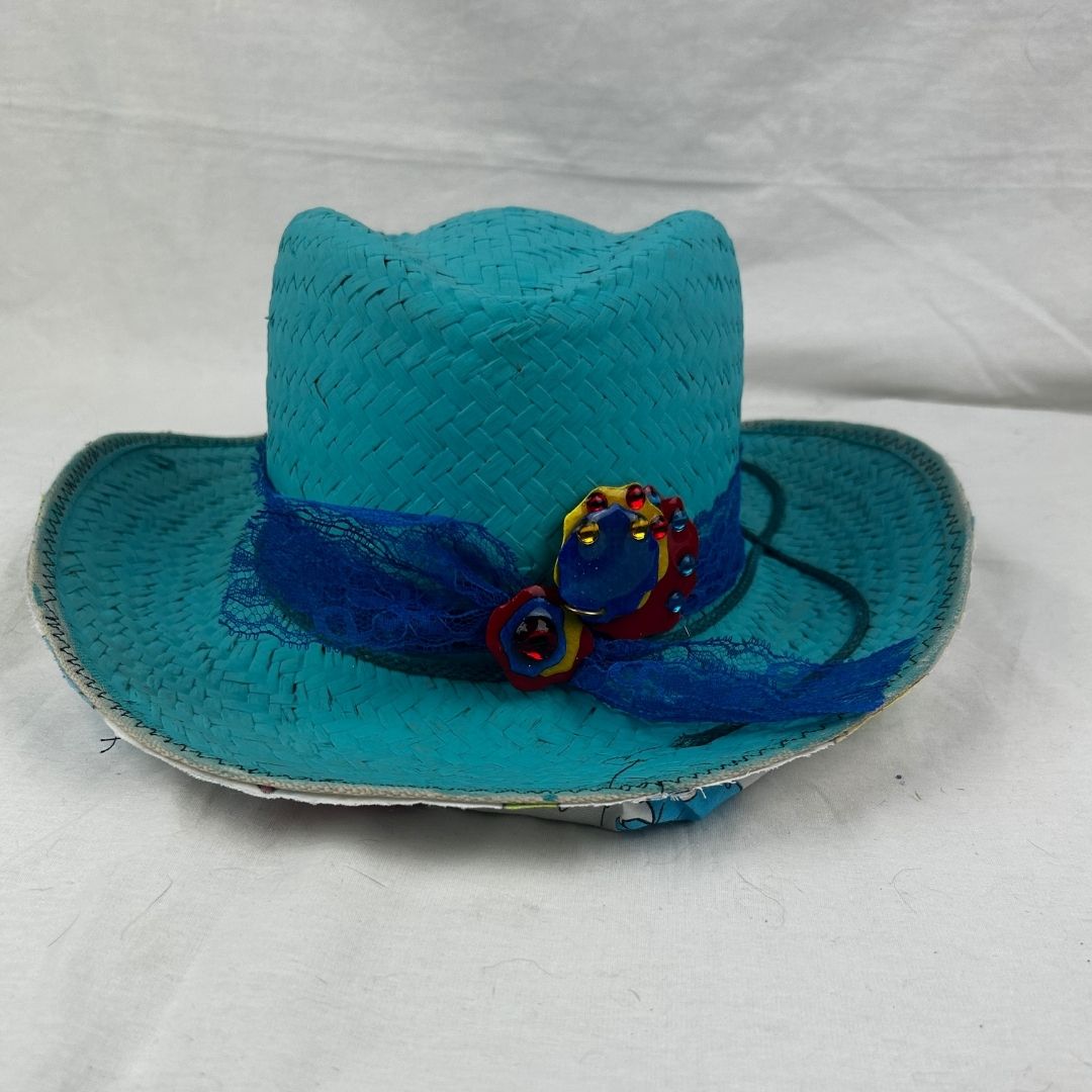 Colorful Upcycled Straw Hat – Playful & Eco - Friendly - The Modern Alien