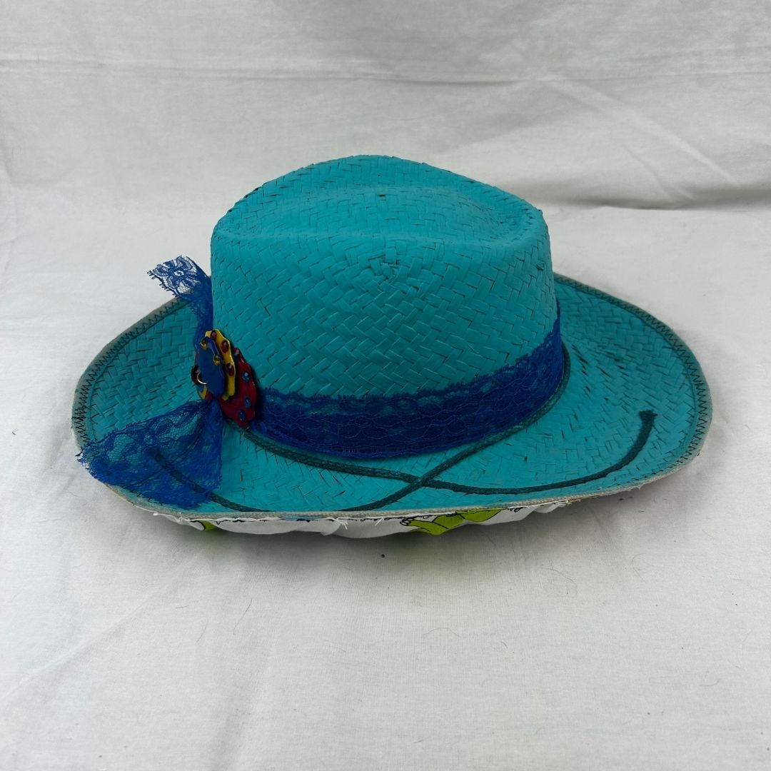 Colorful Upcycled Straw Hat – Playful & Eco - Friendly - The Modern Alien
