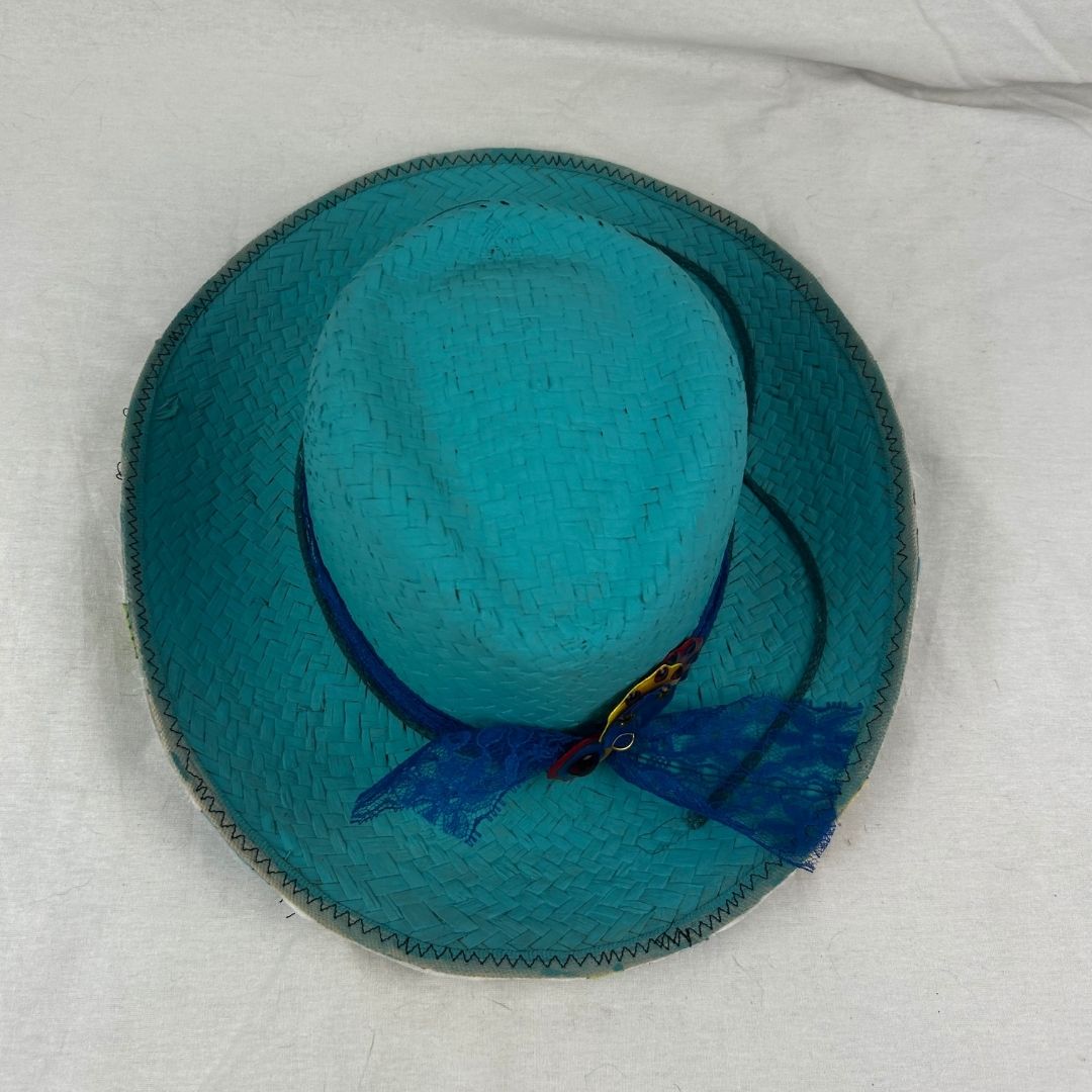 Colorful Upcycled Straw Hat – Playful & Eco - Friendly - The Modern Alien