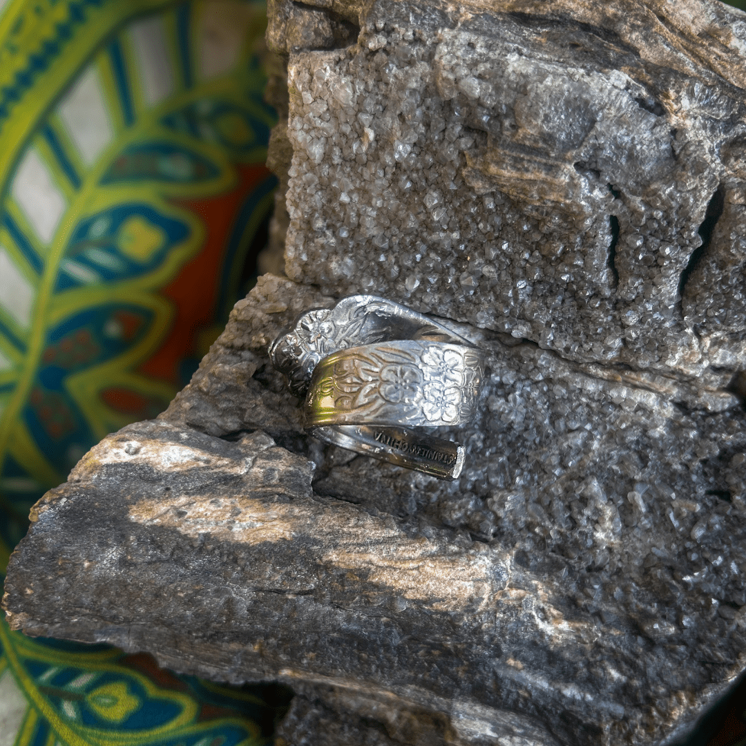 Floral Spoon Ring – Handmade from Upcycled Silverware - The Modern Alien