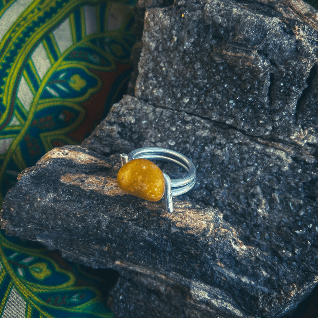 Golden Orb Ring – Handmade & Forged from a Tent Stake - The Modern Alien