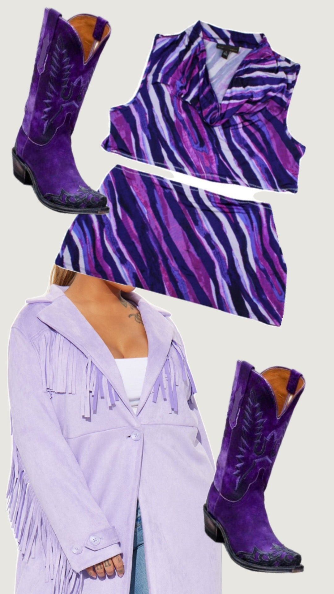 Purple Haze Mini Skirt Set – Handmade & Upcycled - The Modern Alien