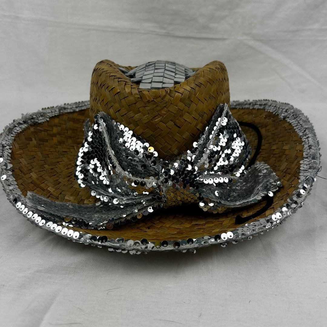 Sequin - Trimmed Straw Hat – Handmade & Upcycled - The Modern Alien