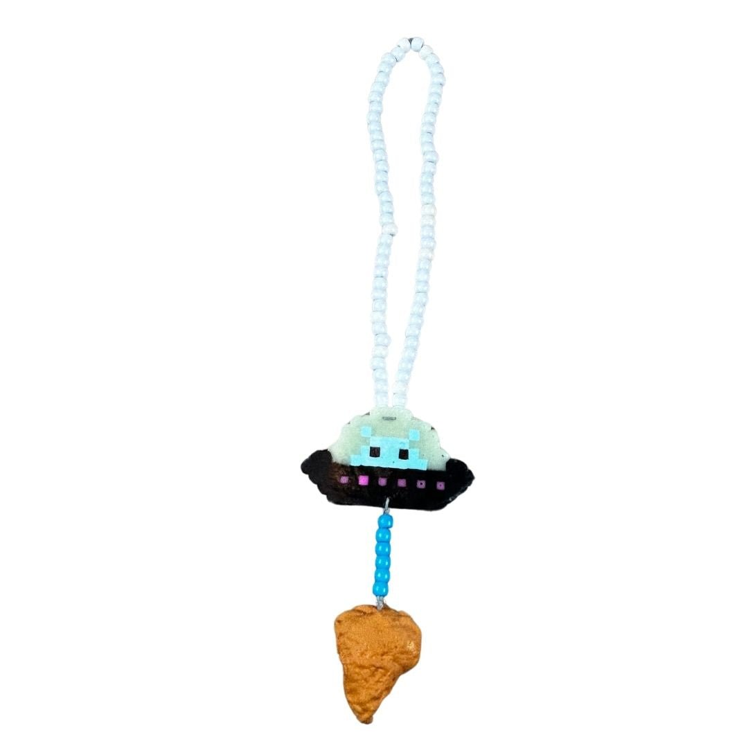 UFO abducting a Chicken Nugget Necklace - The Modern Alien