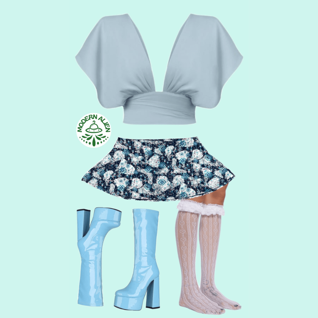 Upcycled Mini Skirt – Boho - Chic from a Reworked Shirt - The Modern Alien