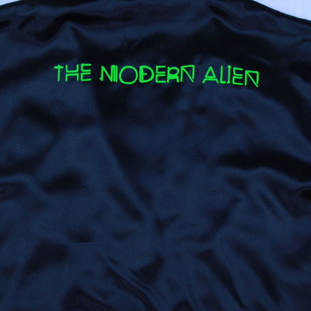 Black & Green Silk Robe – Handmade Statement Loungewear - The Modern Alien