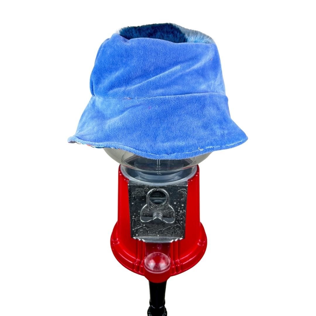 Blue Fur Reversible Bucket Hat – Handmade & One - of - a - Kind - The Modern Alien