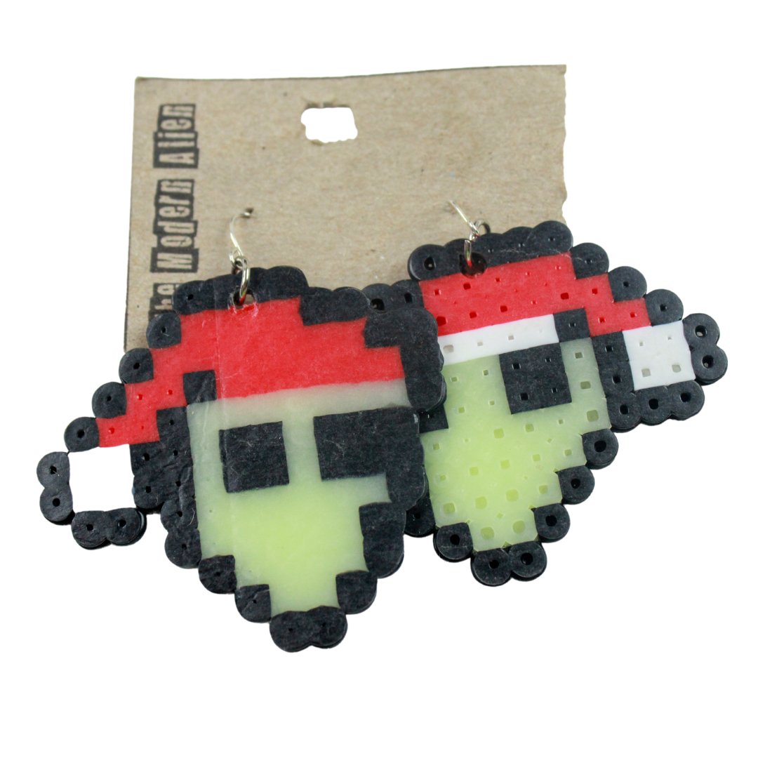 Christmas Alien Glow - in - the - Dark Earrings - The Modern Alien
