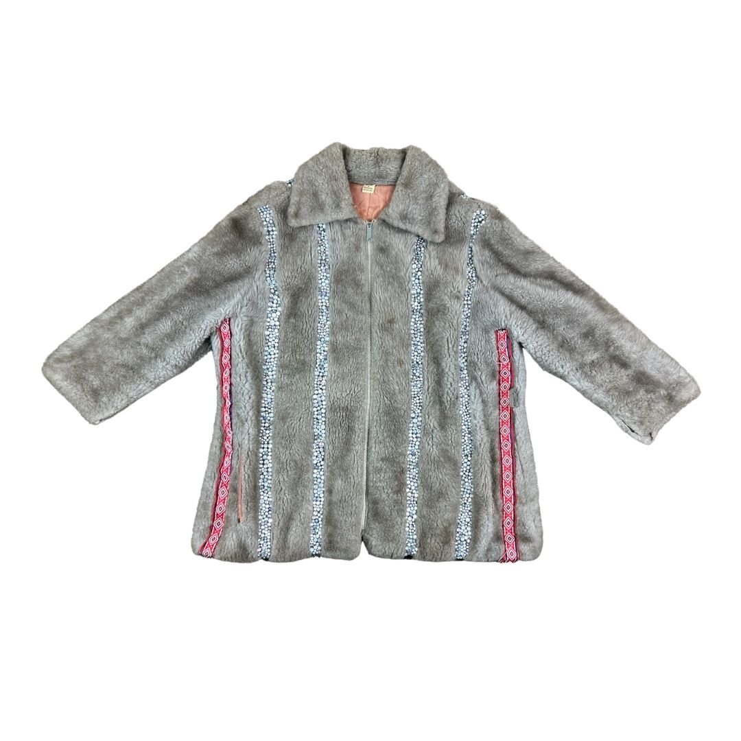 Reworked Bejeweled Fur Jacket – Vintage Meets Futuristic Glam - The Modern Alien