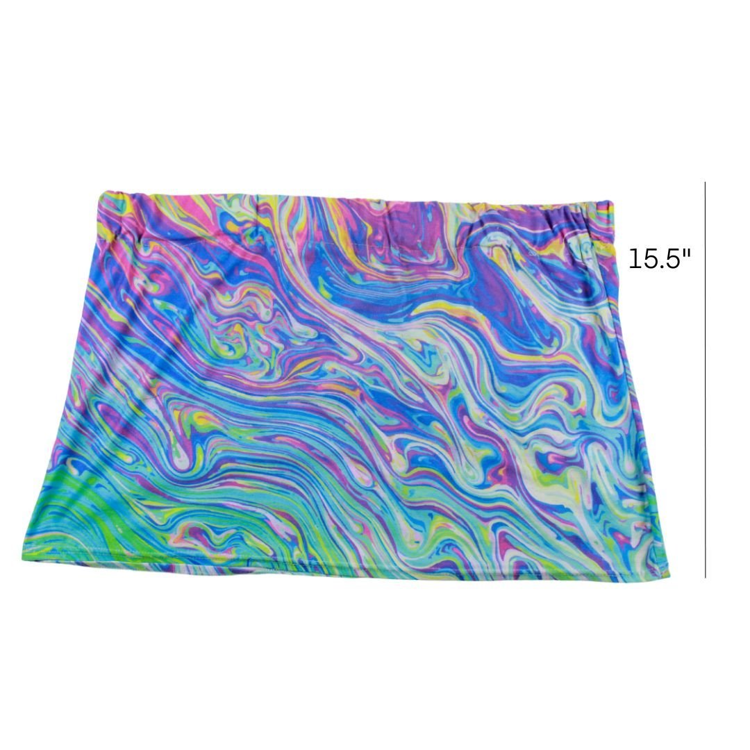 Trippy Swirl Mini Skirt – Handmade & Upcycled - The Modern Alien