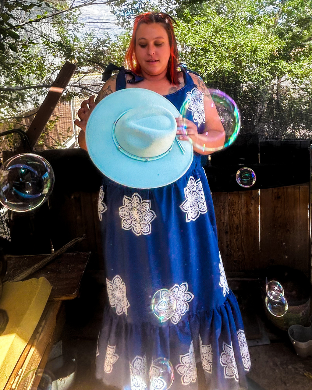 Reworked Curtain Dress – Funky Cottagecore Maxi | One-of-a-Kind | Handmade in Arizona ♻️ Sustainably Reworked – Only One Available