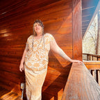 Sunburst Maxi Dress – One of a Kind Upcycled Statement Piece