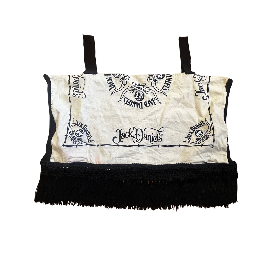 Whiskey Rebel Fringe Crop Top – One of a Kind Upcycled Statement Piece