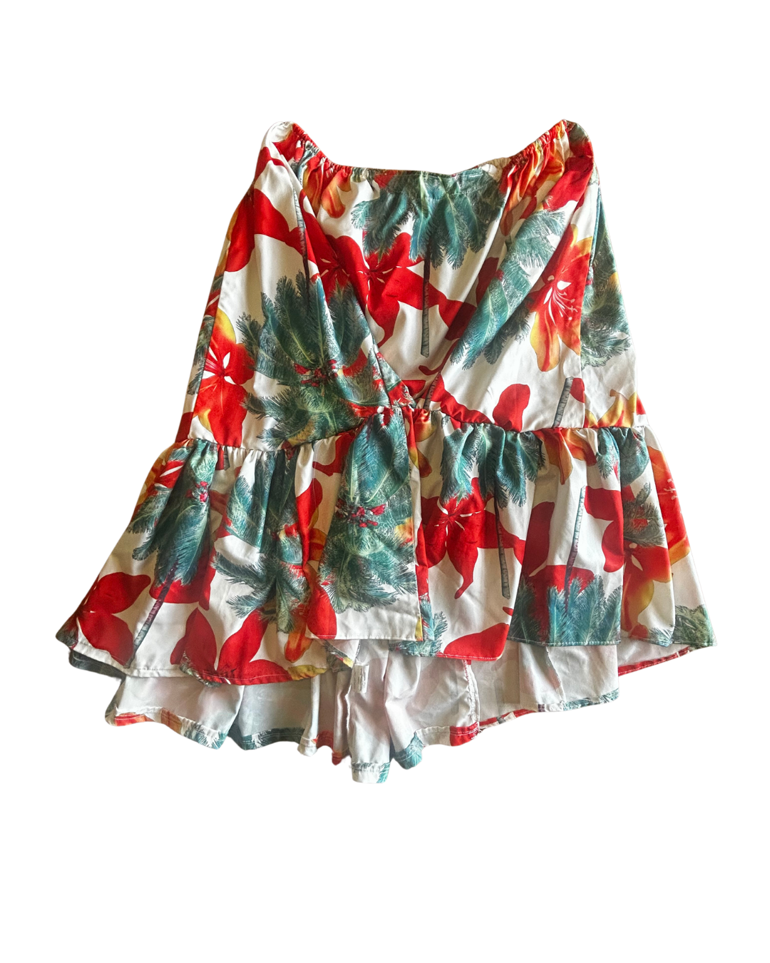 Sunset Tropics Upcycled Ruffle Skirt