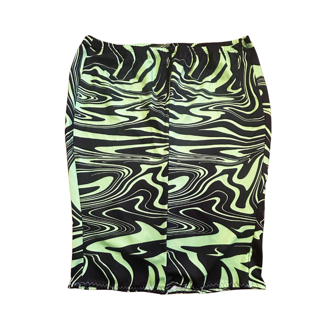Toxic Swirl Handmade Mini Skirt – One of a Kind Upcycled Statement Piece