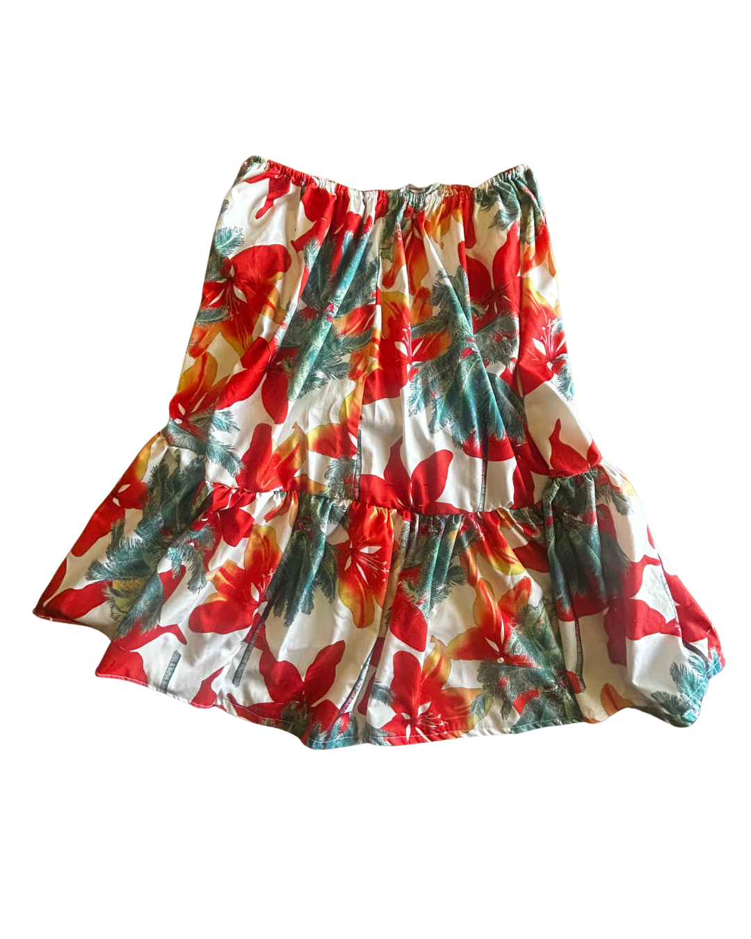 Sunset Tropics Upcycled Ruffle Skirt