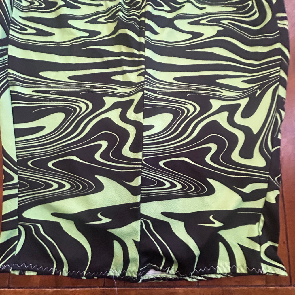 Toxic Swirl Handmade Mini Skirt – One of a Kind Upcycled Statement Piece