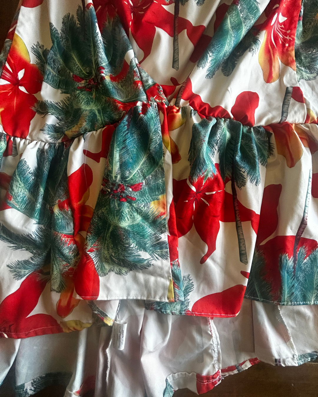 Sunset Tropics Upcycled Ruffle Skirt