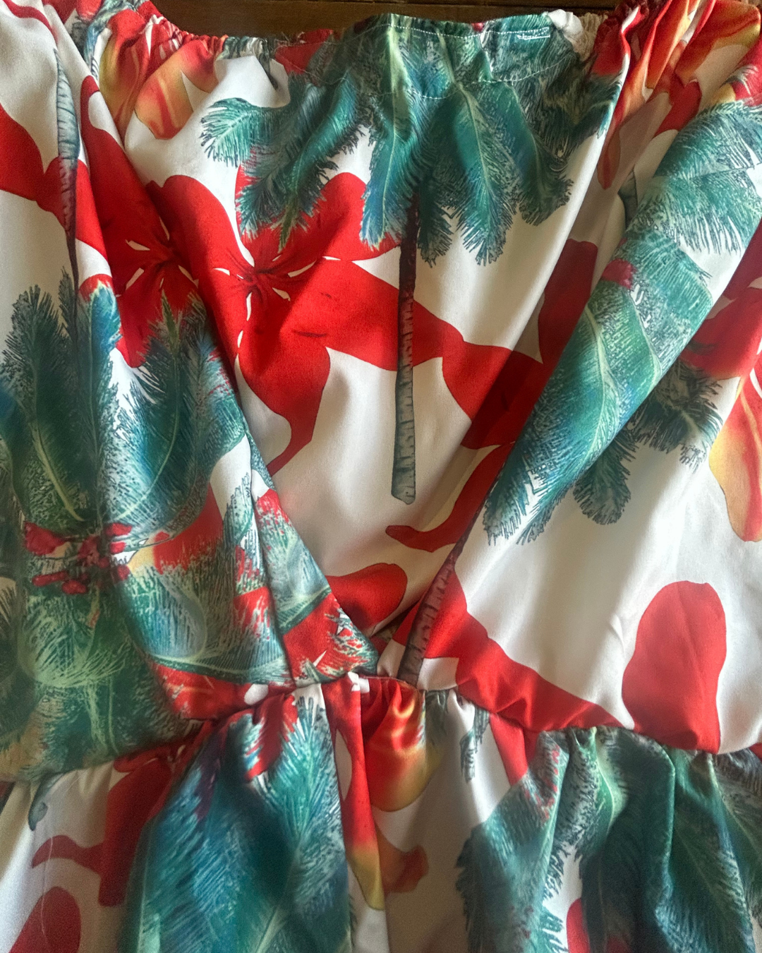 Sunset Tropics Upcycled Ruffle Skirt