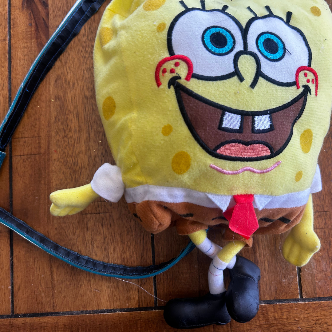 Handmade Spongebob Crossbody Fanny Pack | Upcycled Stuffed Animal + Belt