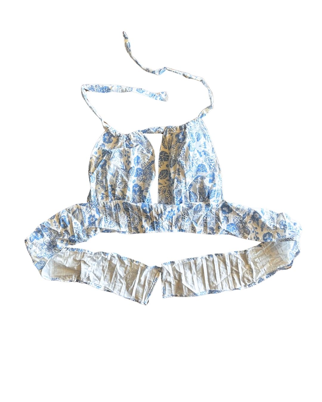Blue Meadow Remix Set – One-of-a-Kind Handmade Skirt & Halter Top Set
