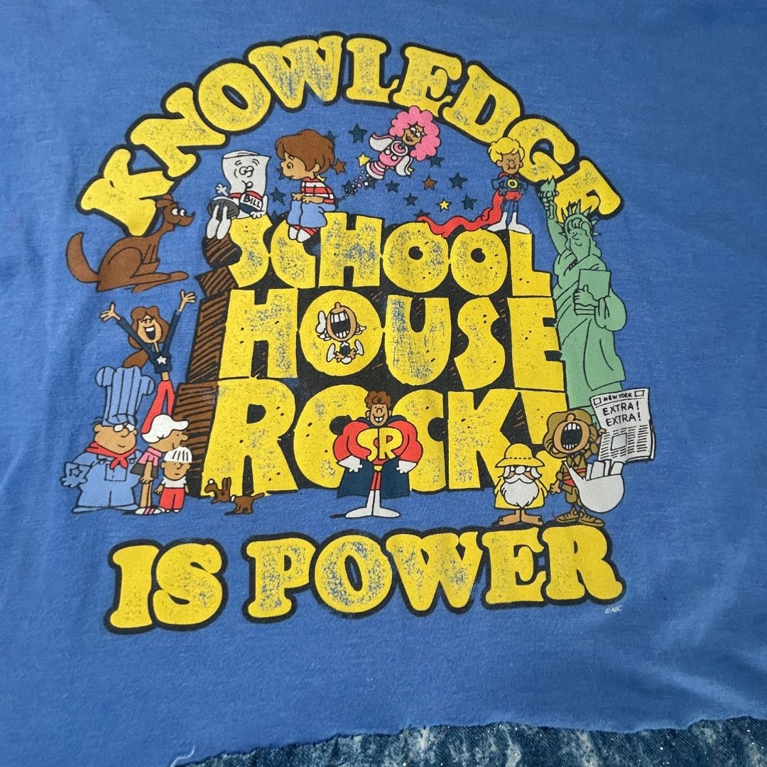 Upcycled “Schoolhouse Rock” T-Shirt Dress – Knowledge Is Power