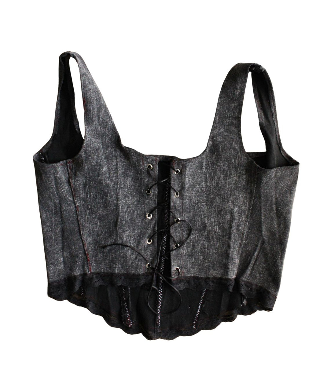 Denim After Dark Upcycled Lace-Up Corset Top | One of One