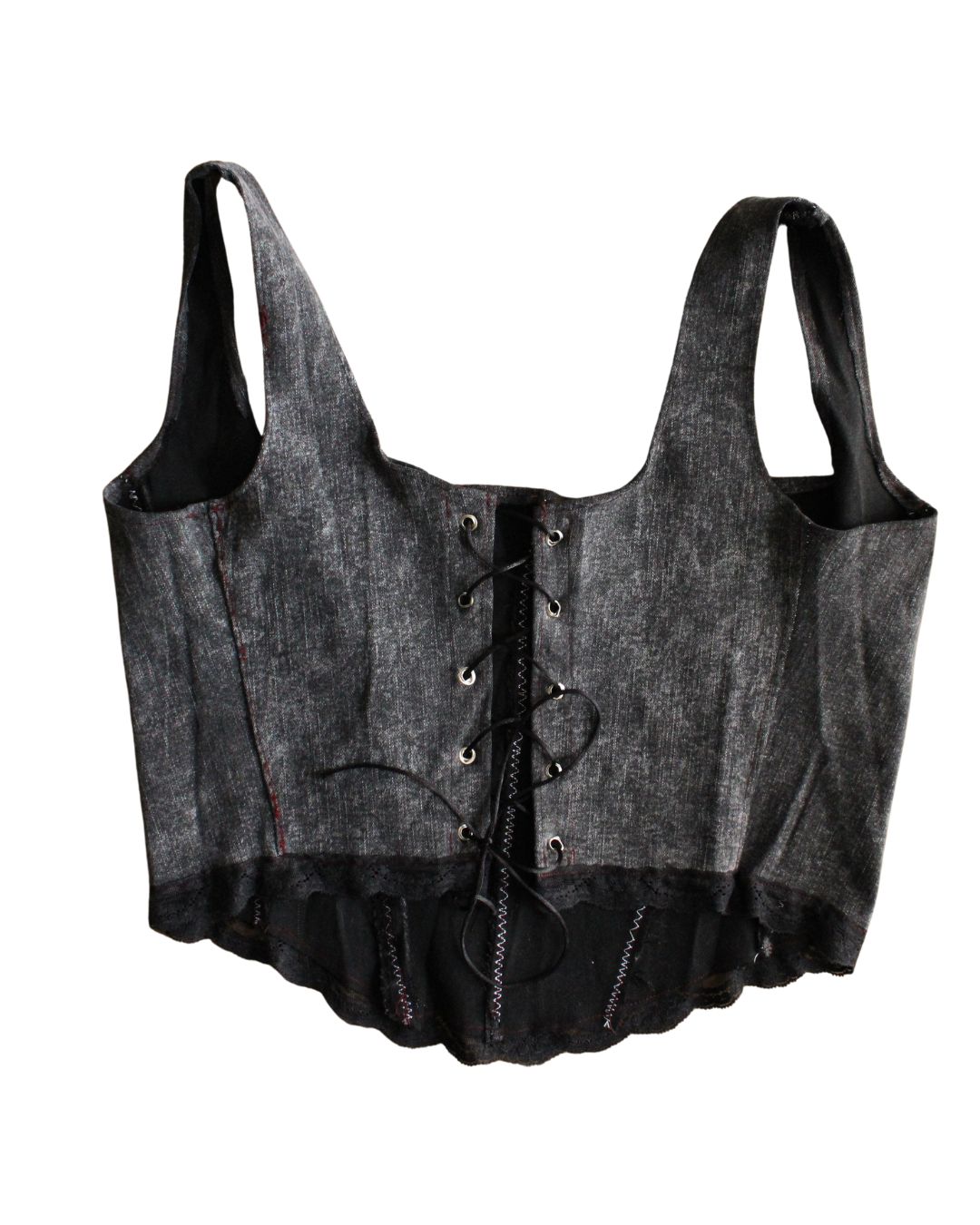 Denim After Dark Upcycled Lace-Up Corset Top | One of One