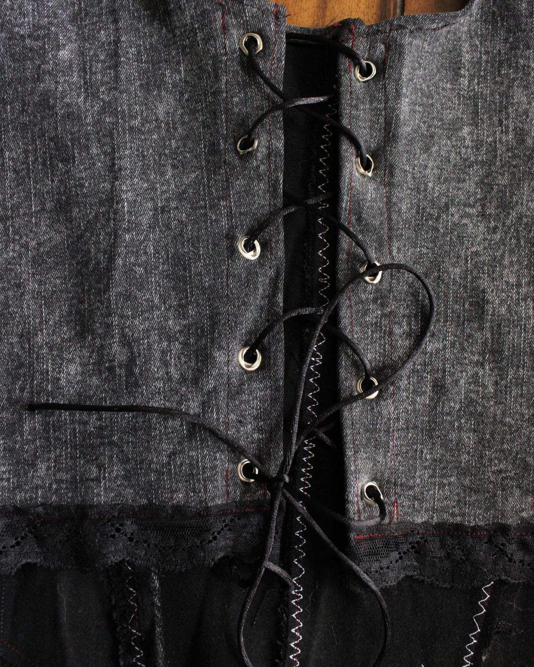 Denim After Dark Upcycled Lace-Up Corset Top | One of One