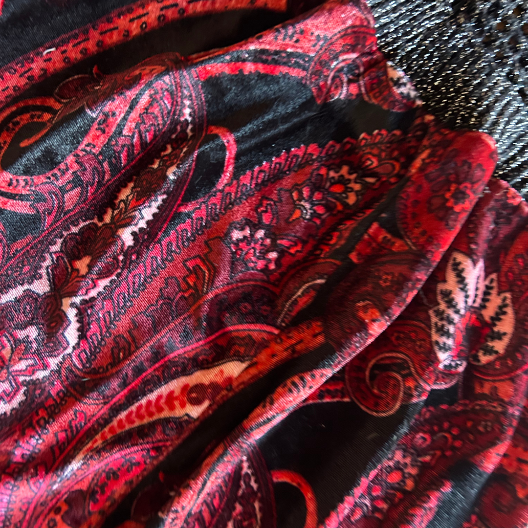 Upcycled Cherry Flare Pants – Reworked from Sweatshorts + Mixed Fabrics | One-of-a-Kind | Handmade in Arizona
