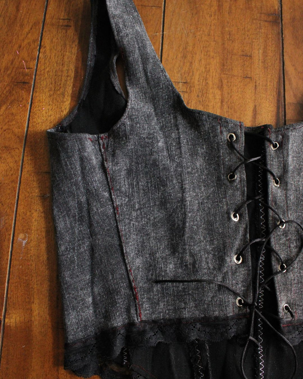 Denim After Dark Upcycled Lace-Up Corset Top | One of One