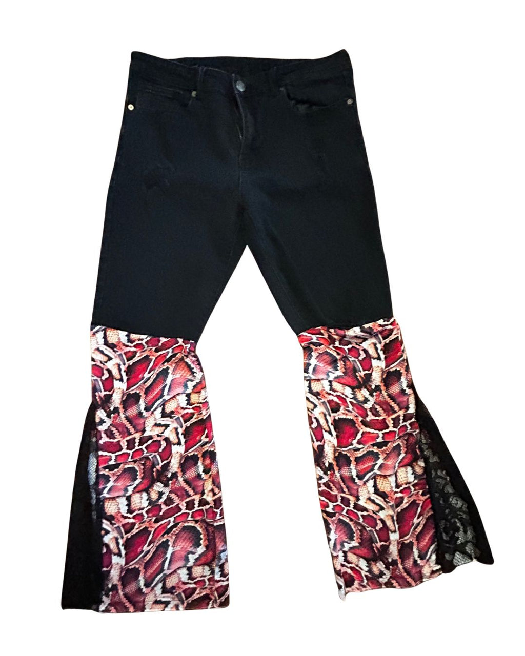 Venom Flare Remix Pants – One of a Kind Upcycled Statement Piece
