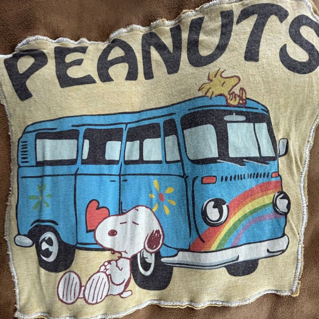 Upcycled Peanuts Kimono Vest — Cozy, Whimsical, and One-of-a-Kind