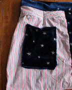 Stars, Stripes & Bad Decisions Upcycled Patchwork Mini Skirt | One of One