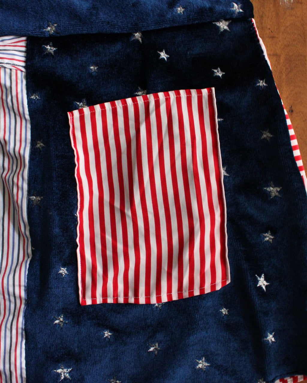 Stars, Stripes & Bad Decisions Upcycled Patchwork Mini Skirt | One of One